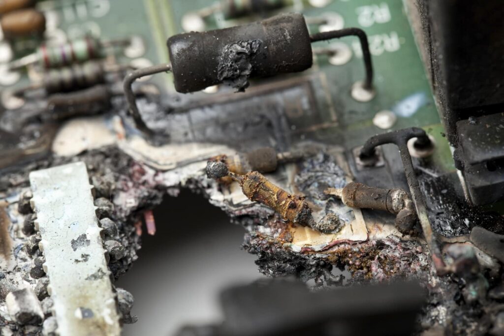 Air Conditioner - Damaged circuit board